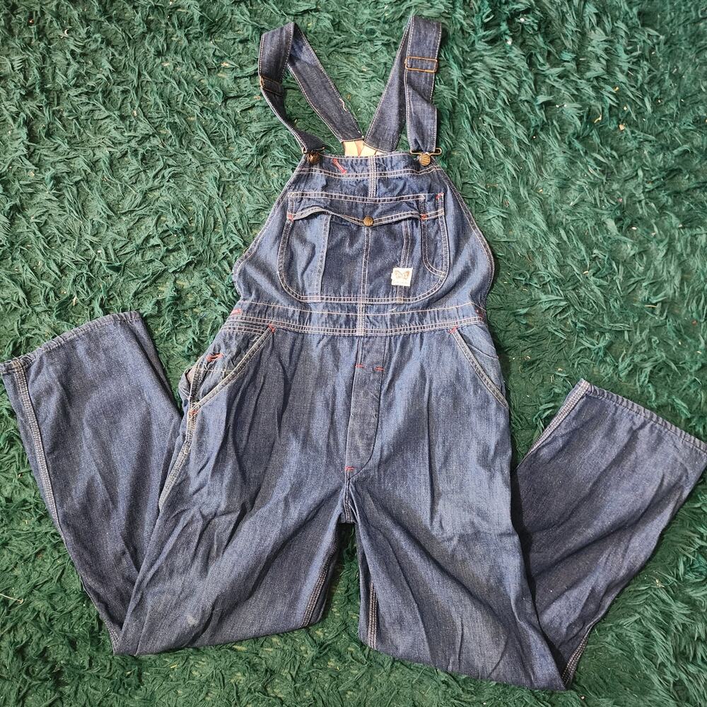 Vintage 1950s Fly Sanforized Denim Overalls Workwear Union Made 36x30